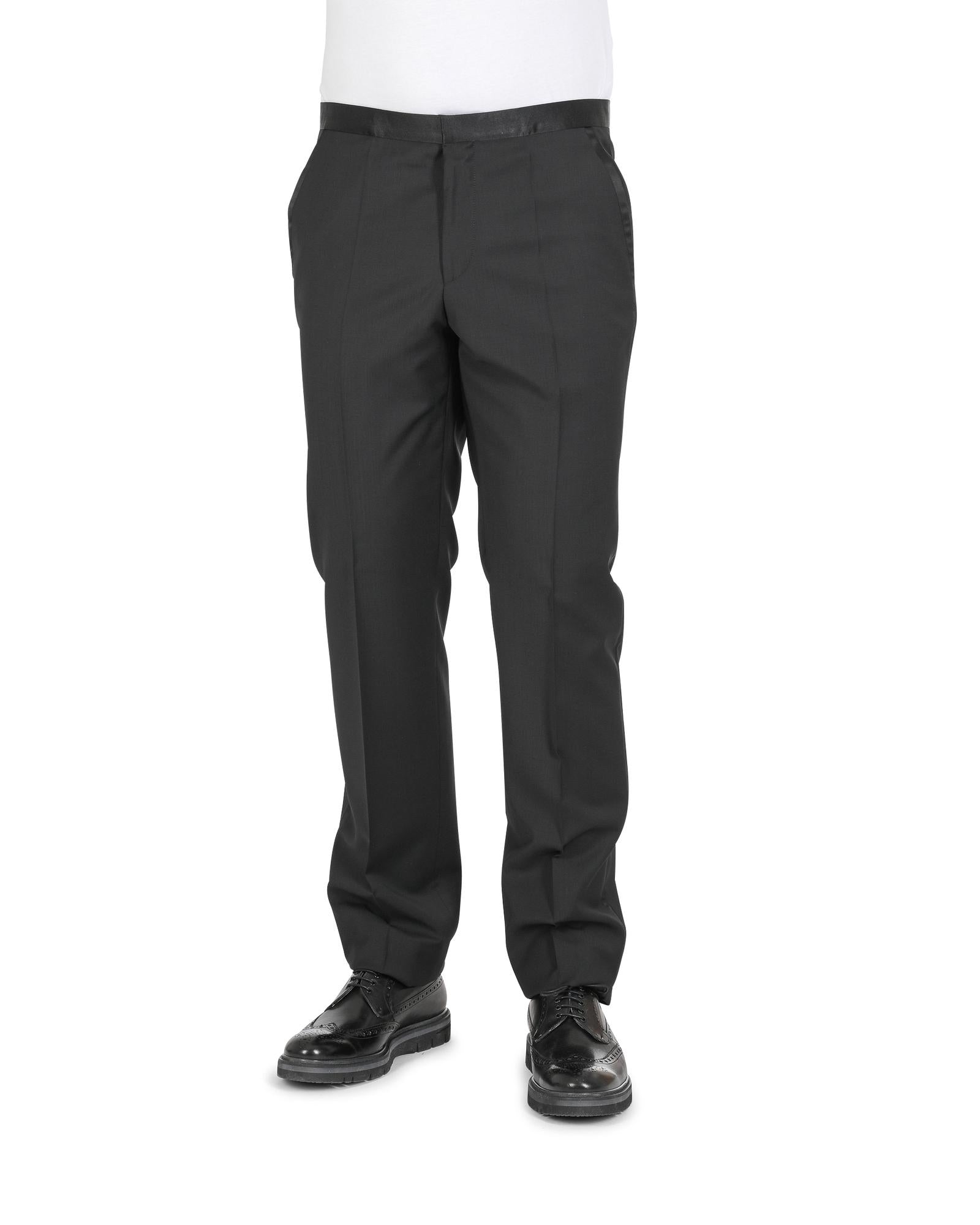Men's Black Wool Trousers in Black - 60 CN