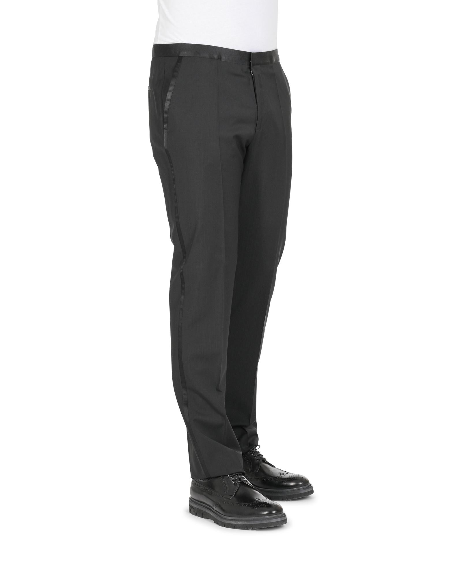 Men's Black Wool Trousers in Black - 60 CN