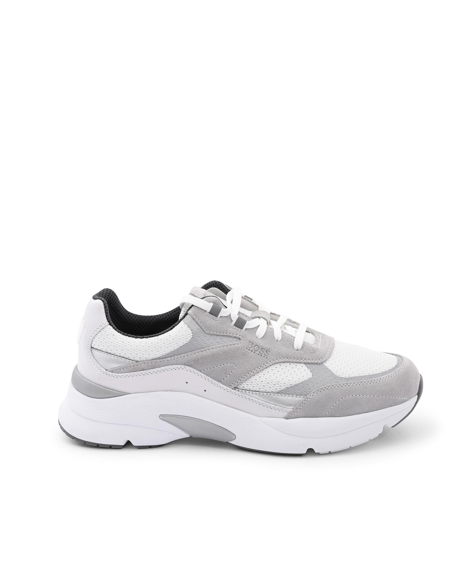 Men's White Leather Sneakers in White - 42 EU