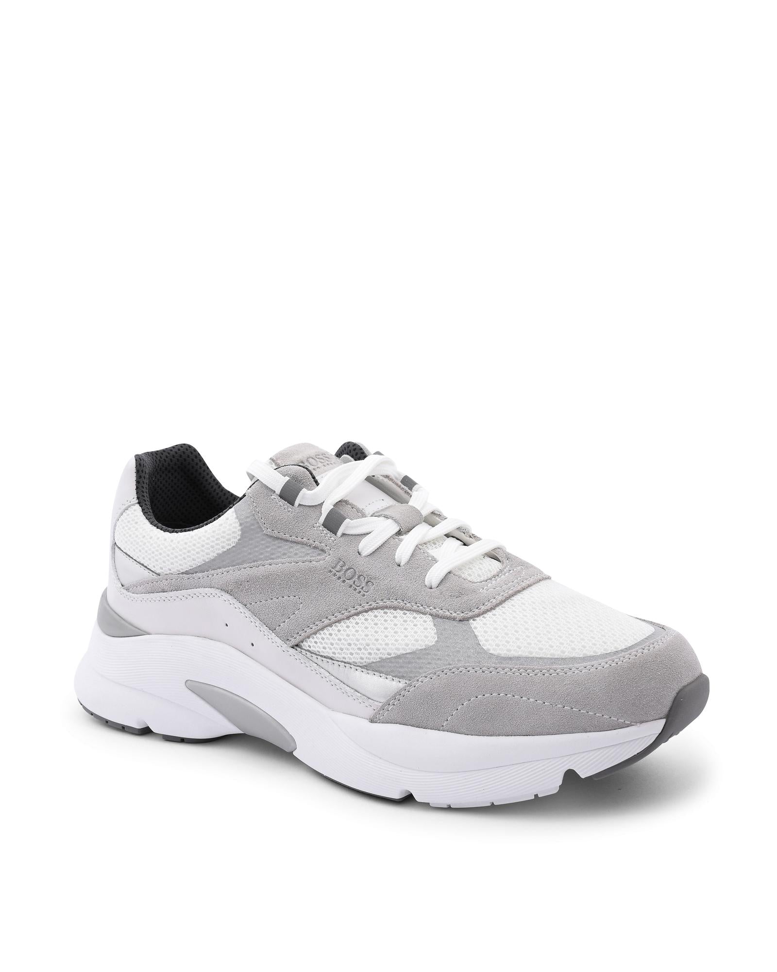 Men's White Leather Sneakers in White - 43 EU