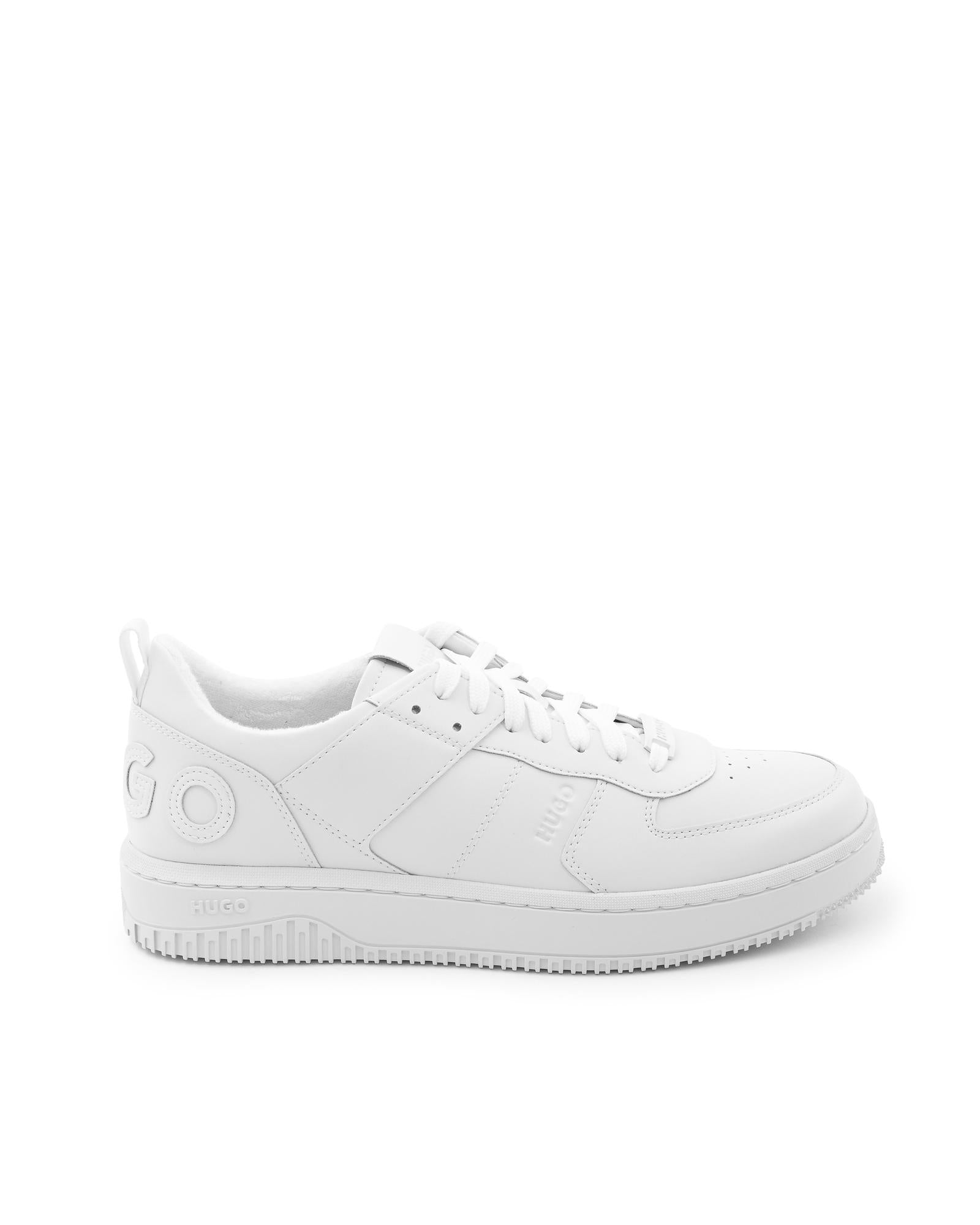Men's Calfskin Rubber Sole Sneakers in White - 41 EU