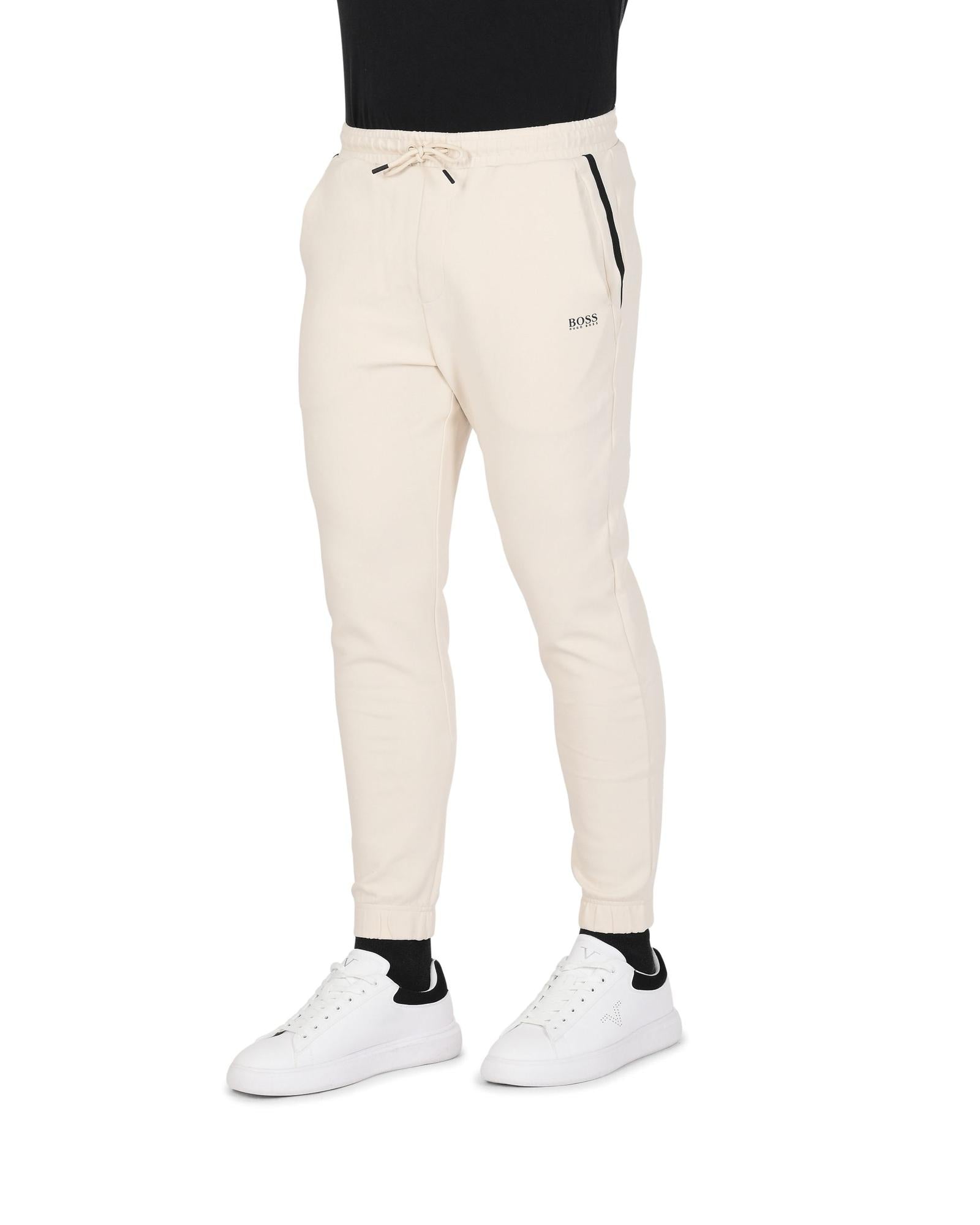 Men's Cotton Blend White Pants for Men in White - M
