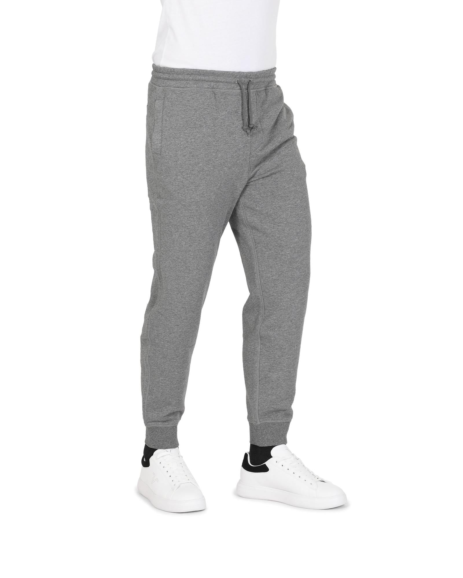 Men's Cotton blend medium grey pants in Grey - L