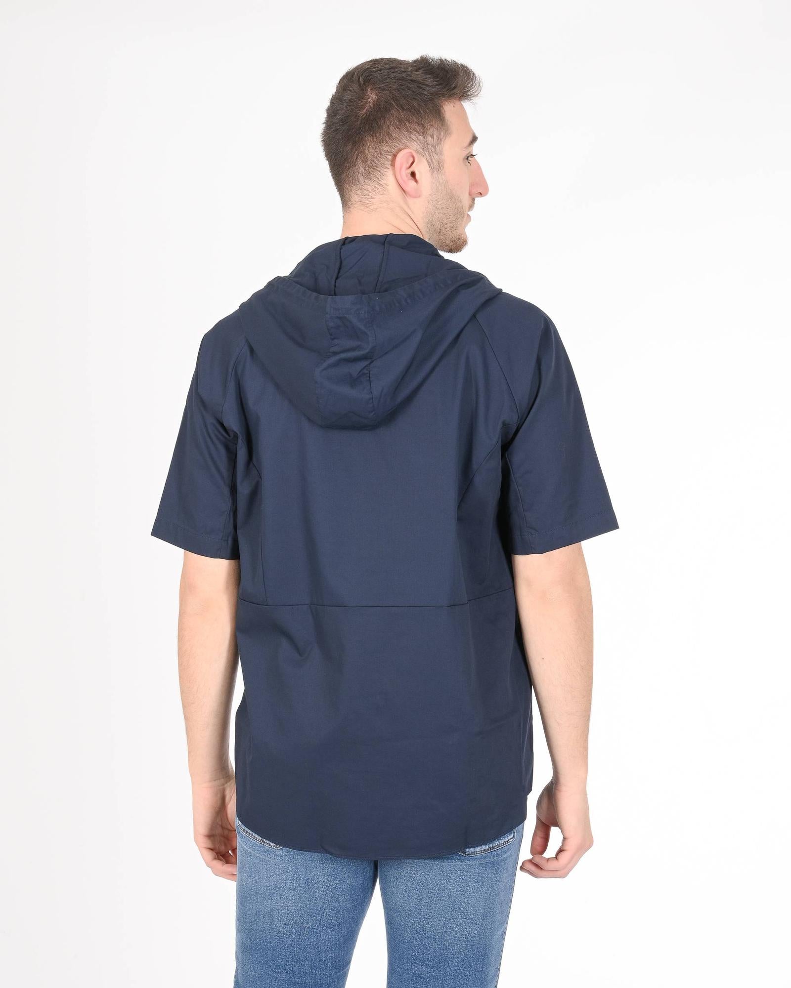 Men's Cotton Blend Navy Shirt in Navy blue - XL