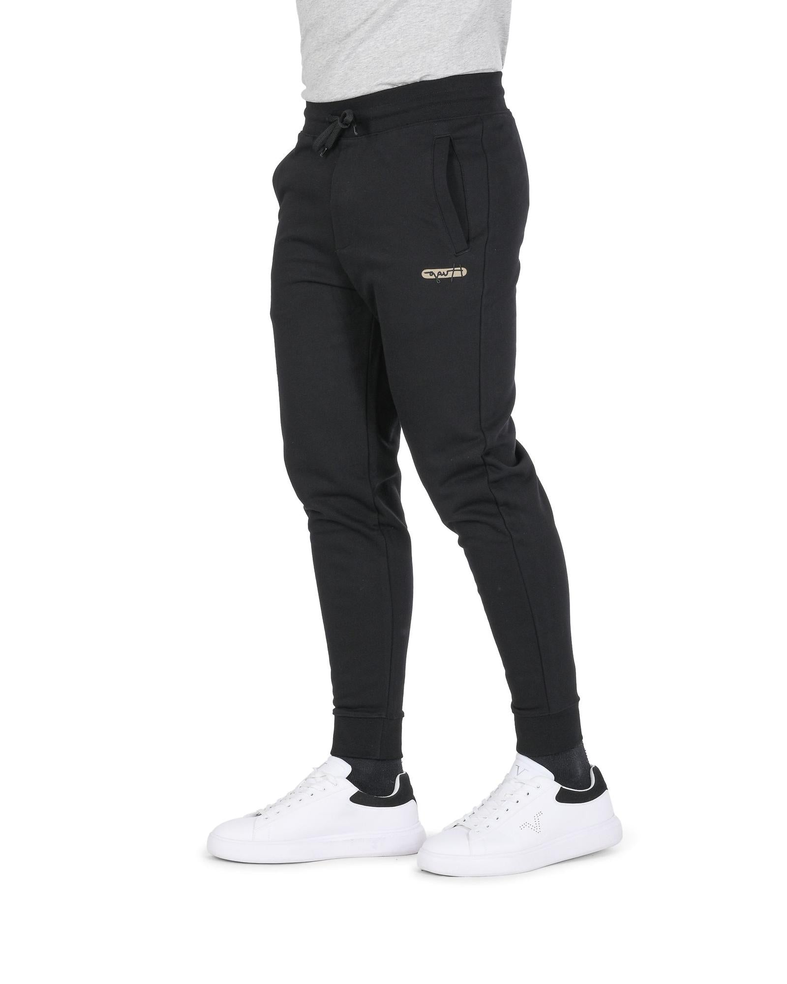 Men's Black Cotton Mens Pants in Black - XL
