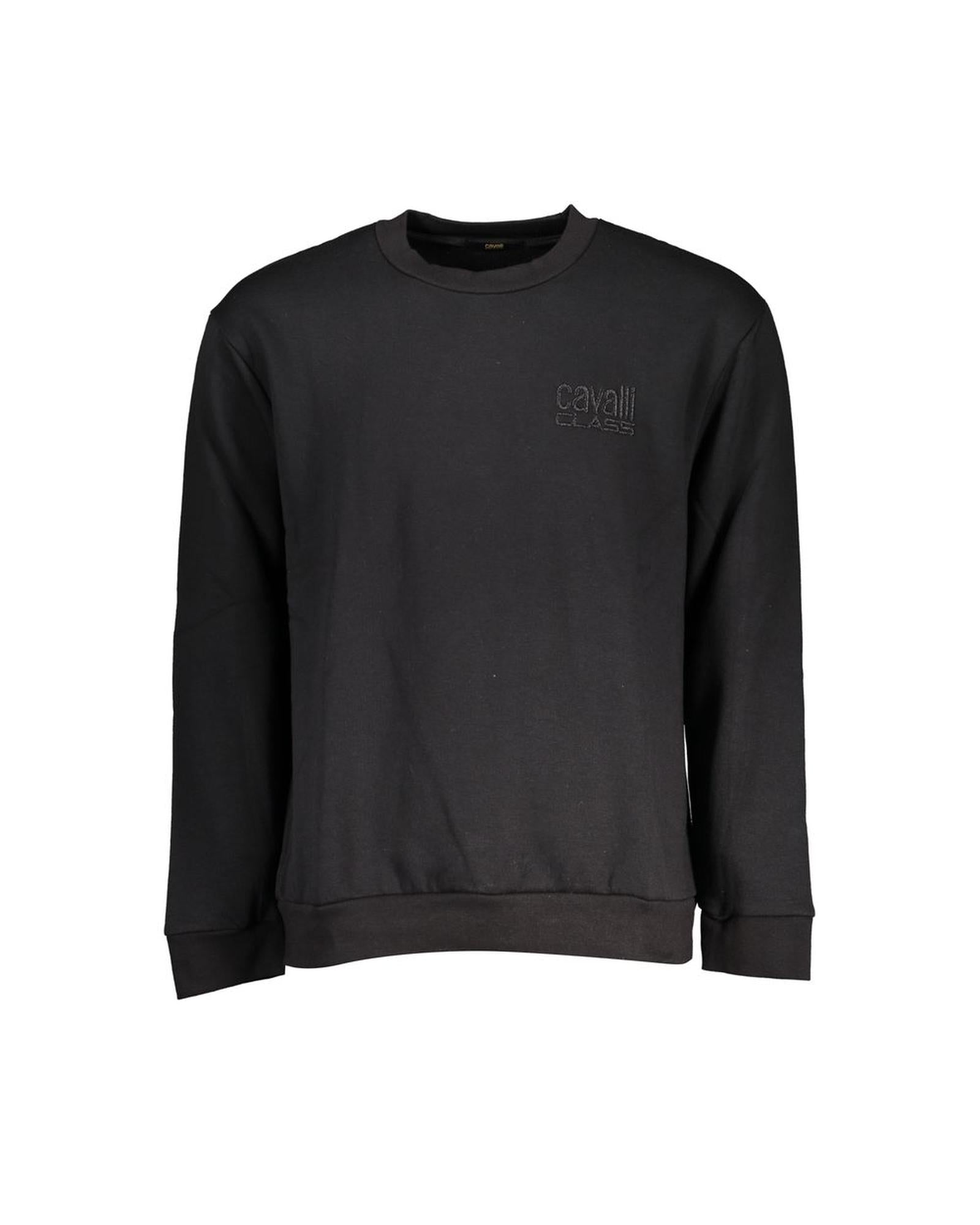 Men's Black Cotton Sweater - S