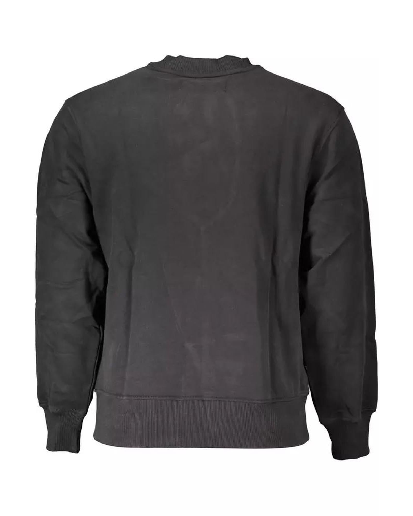 Men's Black Cotton Sweater - M