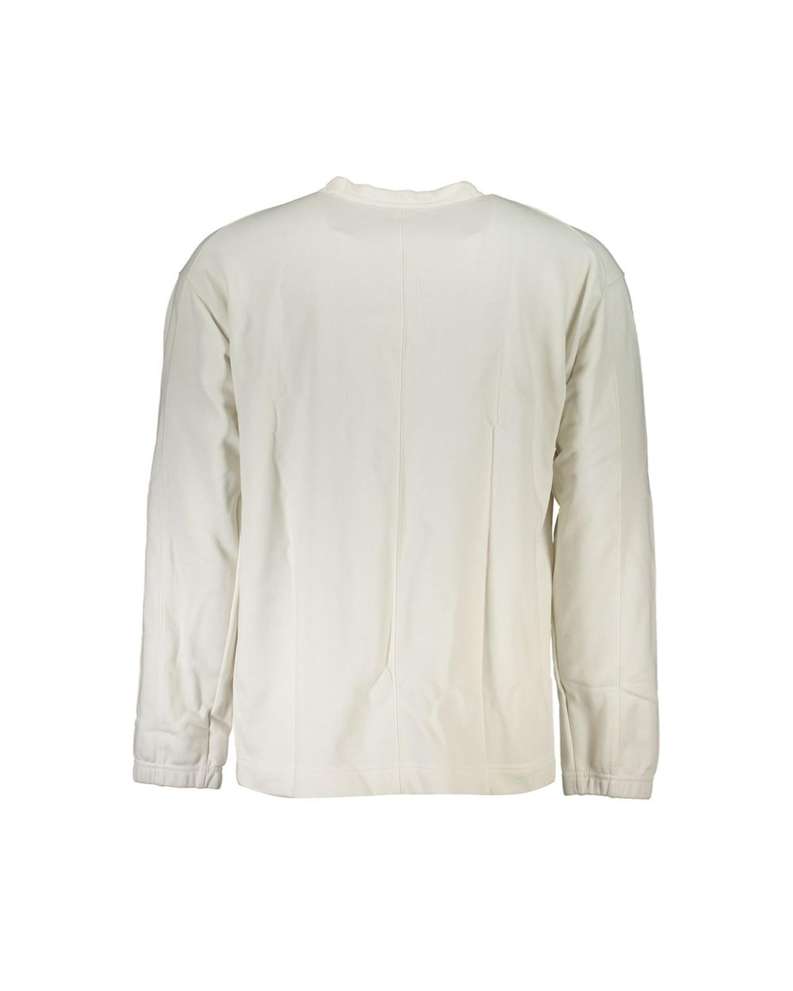 Men's White Cotton Sweater - L