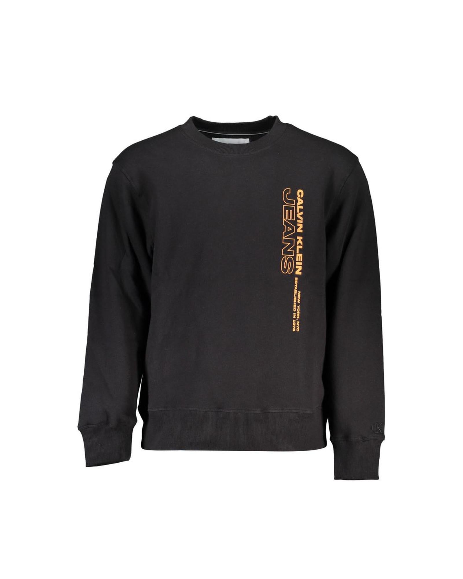 Men's Black Cotton Sweater - M