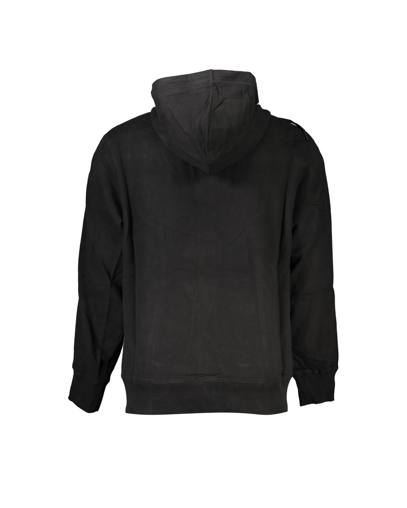 Men's Black Cotton Sweater - L