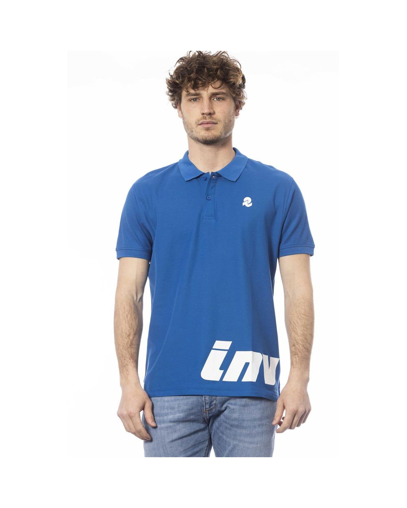 Men's Blue Cotton Polo Shirt - L