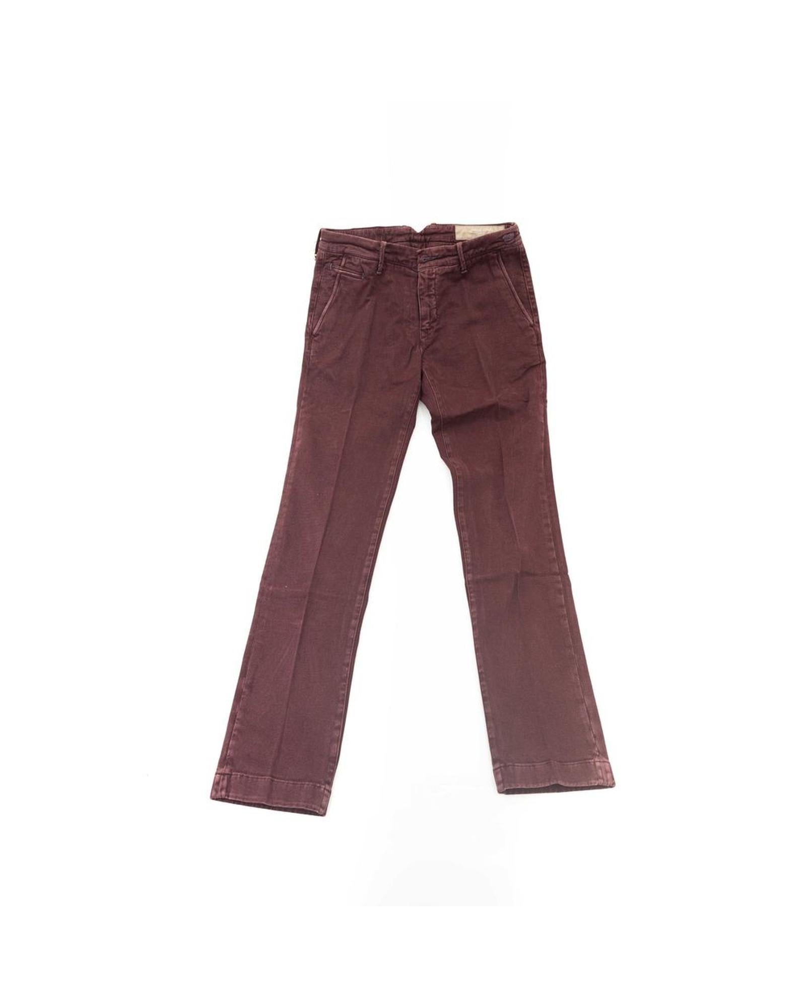 Men's Burgundy Cotton Jeans & Pant - W33 US