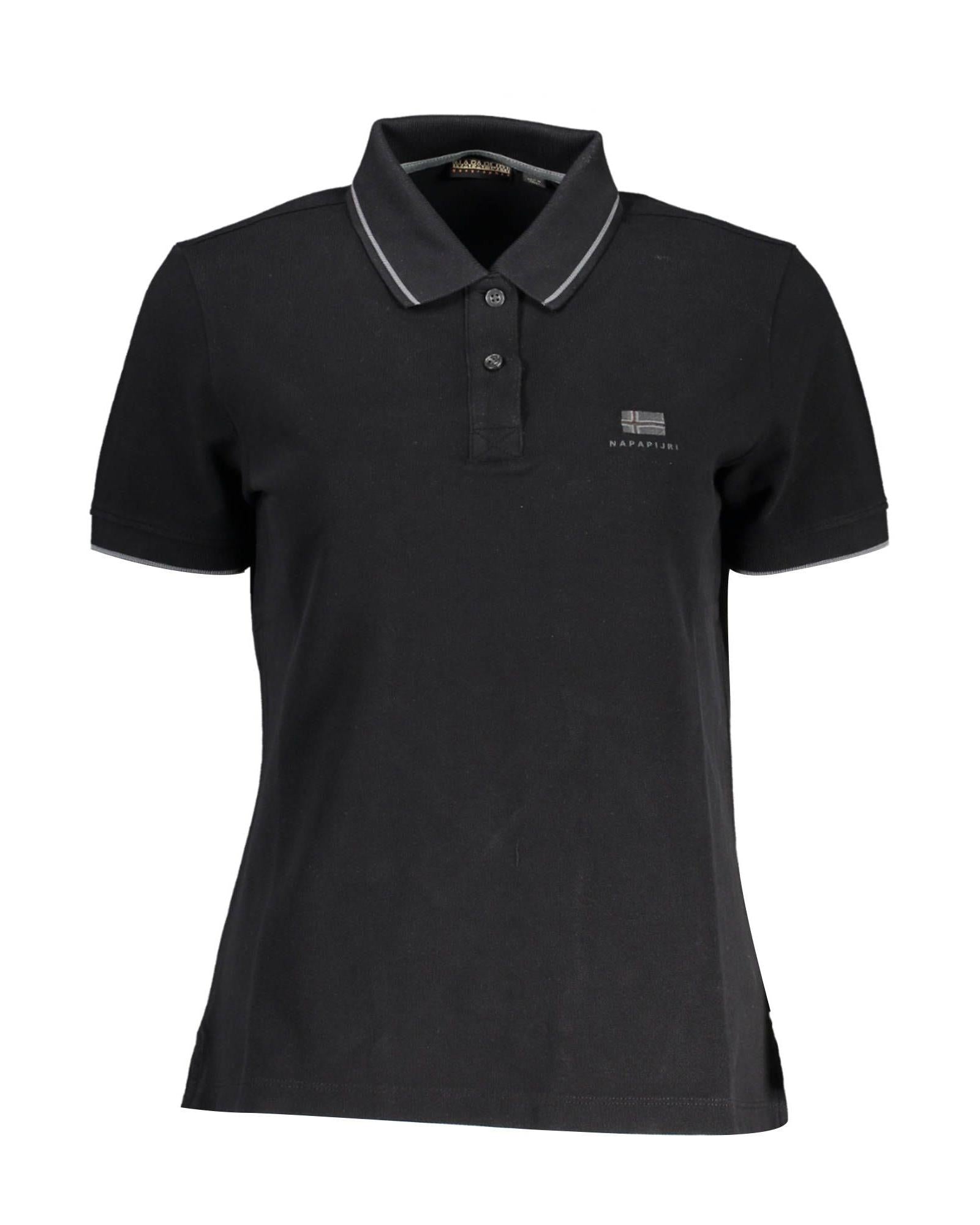 Men's Black Cotton Polo Shirt - L
