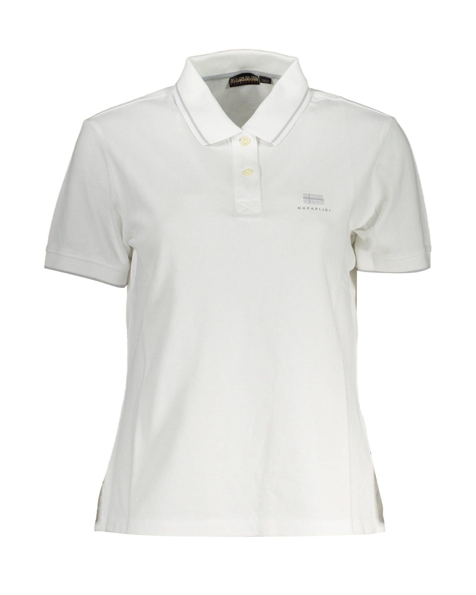 Men's White Cotton Polo Shirt - L