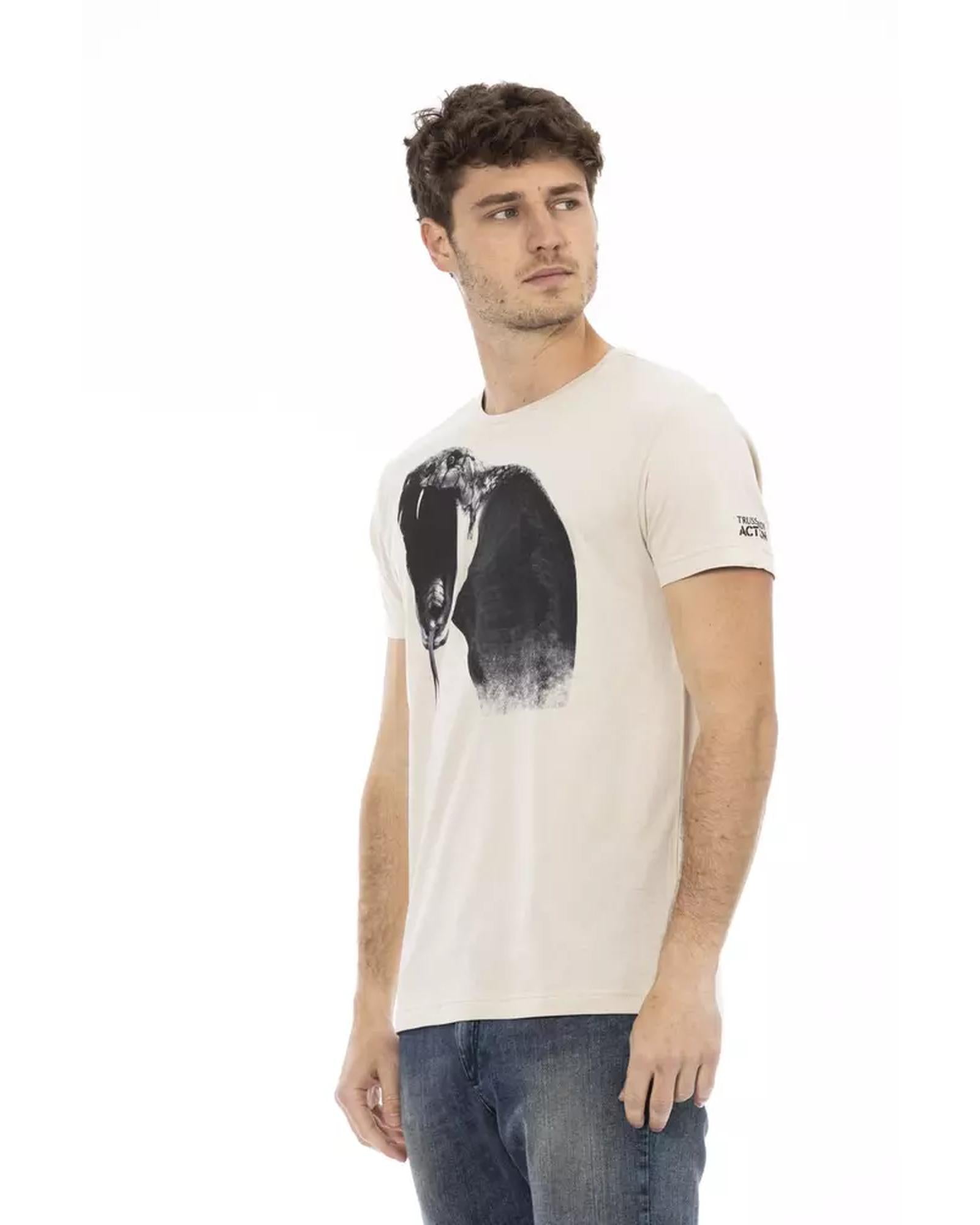 Short Sleeve T-shirt with Round Neck - Front Print 2XL Men