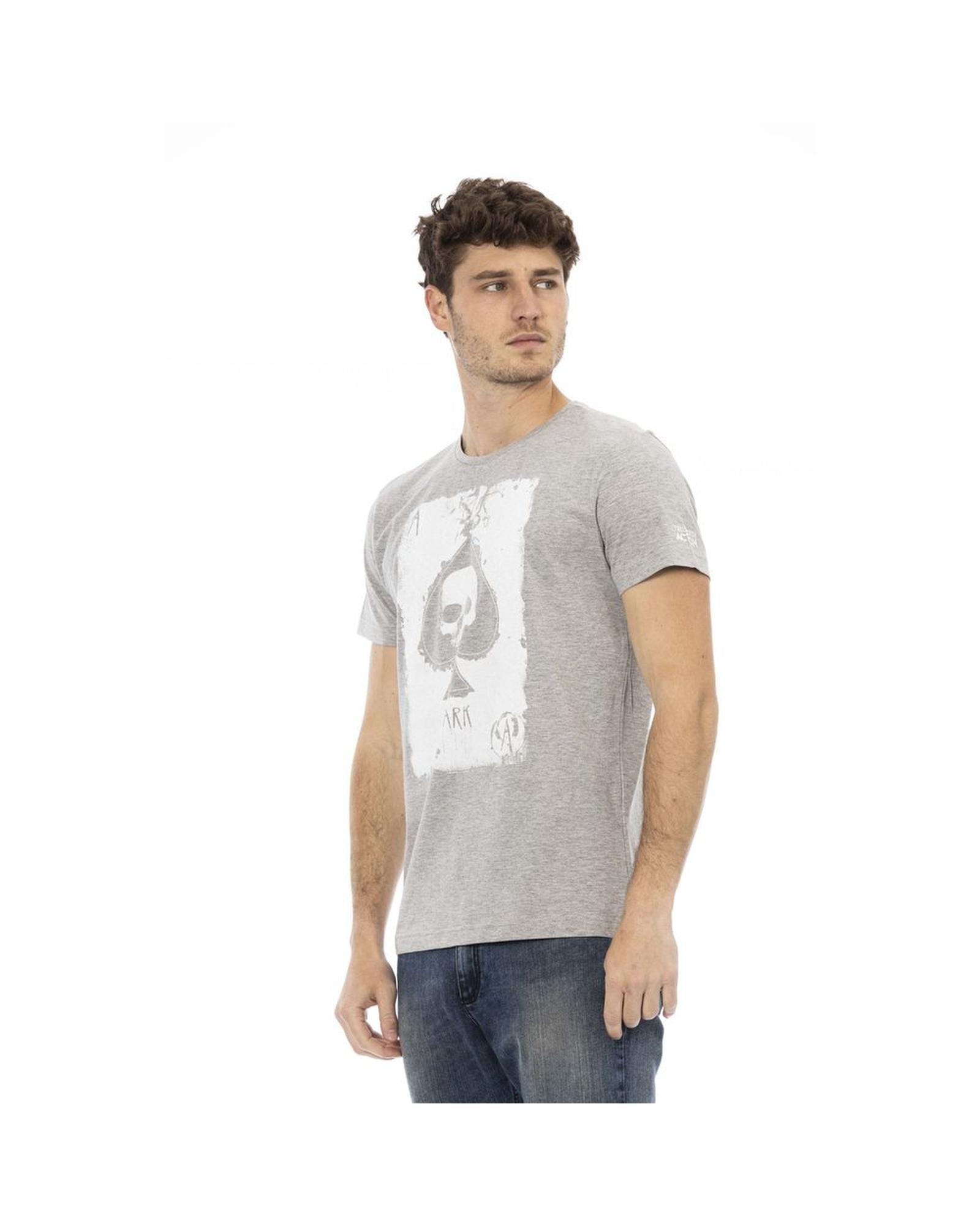 Men's Elevate Casual Chic with Sleek Gray Tee - L