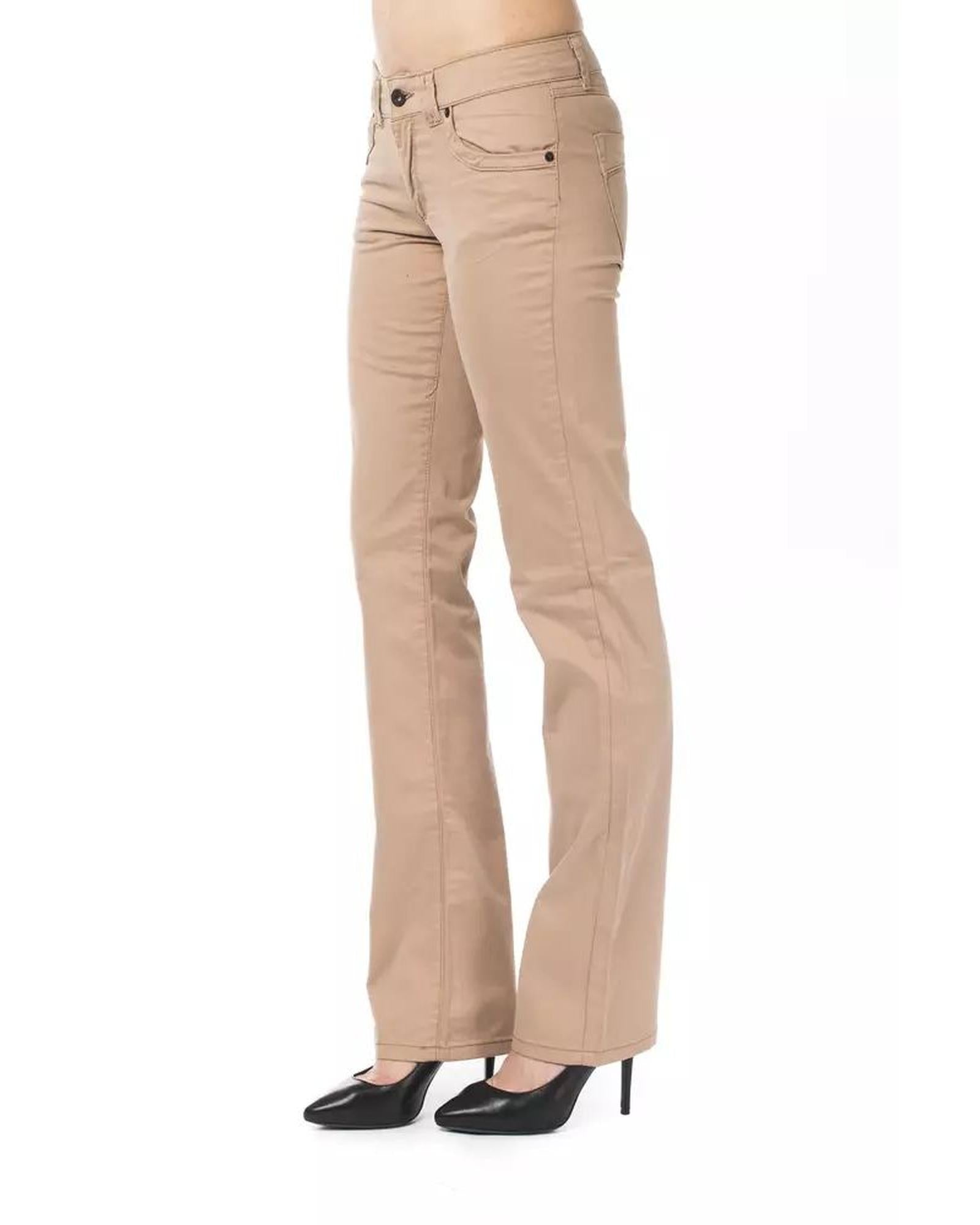 Women's Beige Cotton Jeans & Pant - W32 US