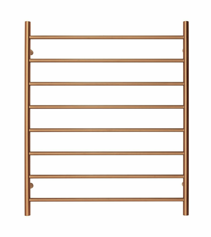 Premium Brushed Rose Gold Towel Rack - 8 Bars, Round Design, AU Standard, 1000x850mm Wide