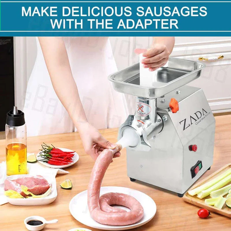 1.63HP Commercial Meat Mincer- Electric Grinder & Sausage Maker Filler 1200W