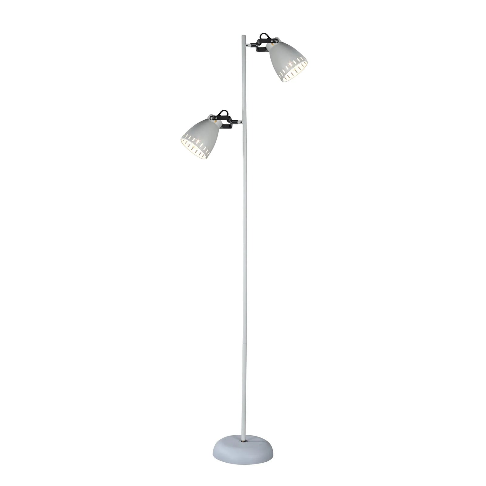 Audrey Floor Lamp – White Metal, Dual Adjustable Heads, Modern 158cm Light