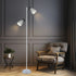 Audrey Floor Lamp – White Metal, Dual Adjustable Heads, Modern 158cm Light