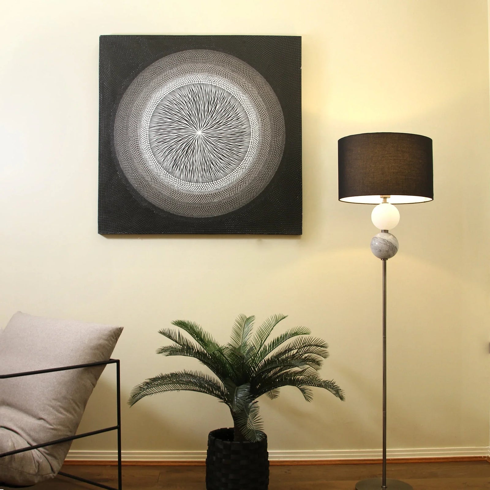 Murano Floor Lamp - Brass/Pewter