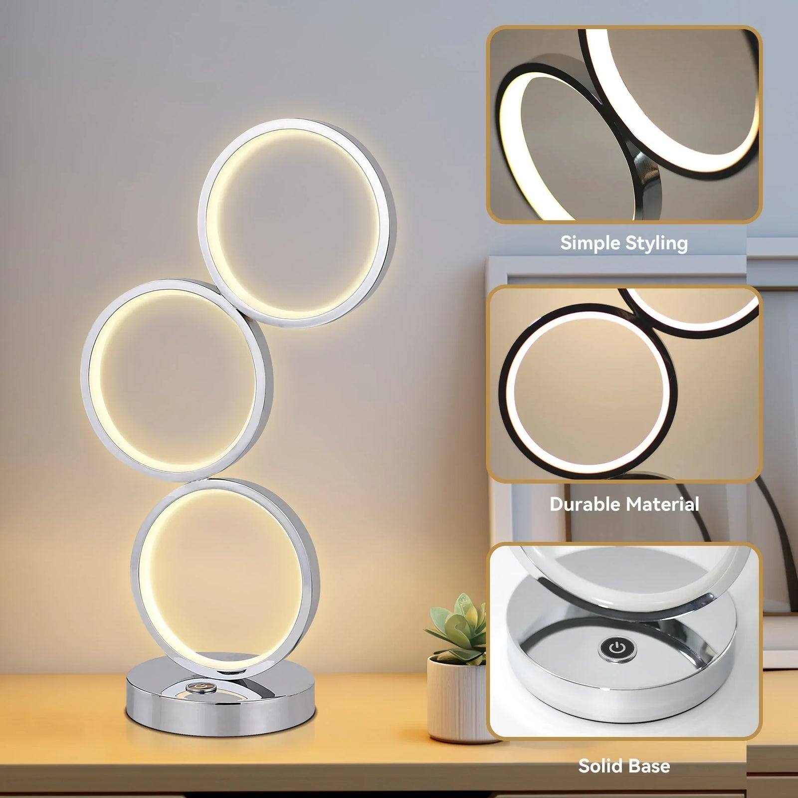 Iva LED Touch Table Lamp - Chrome