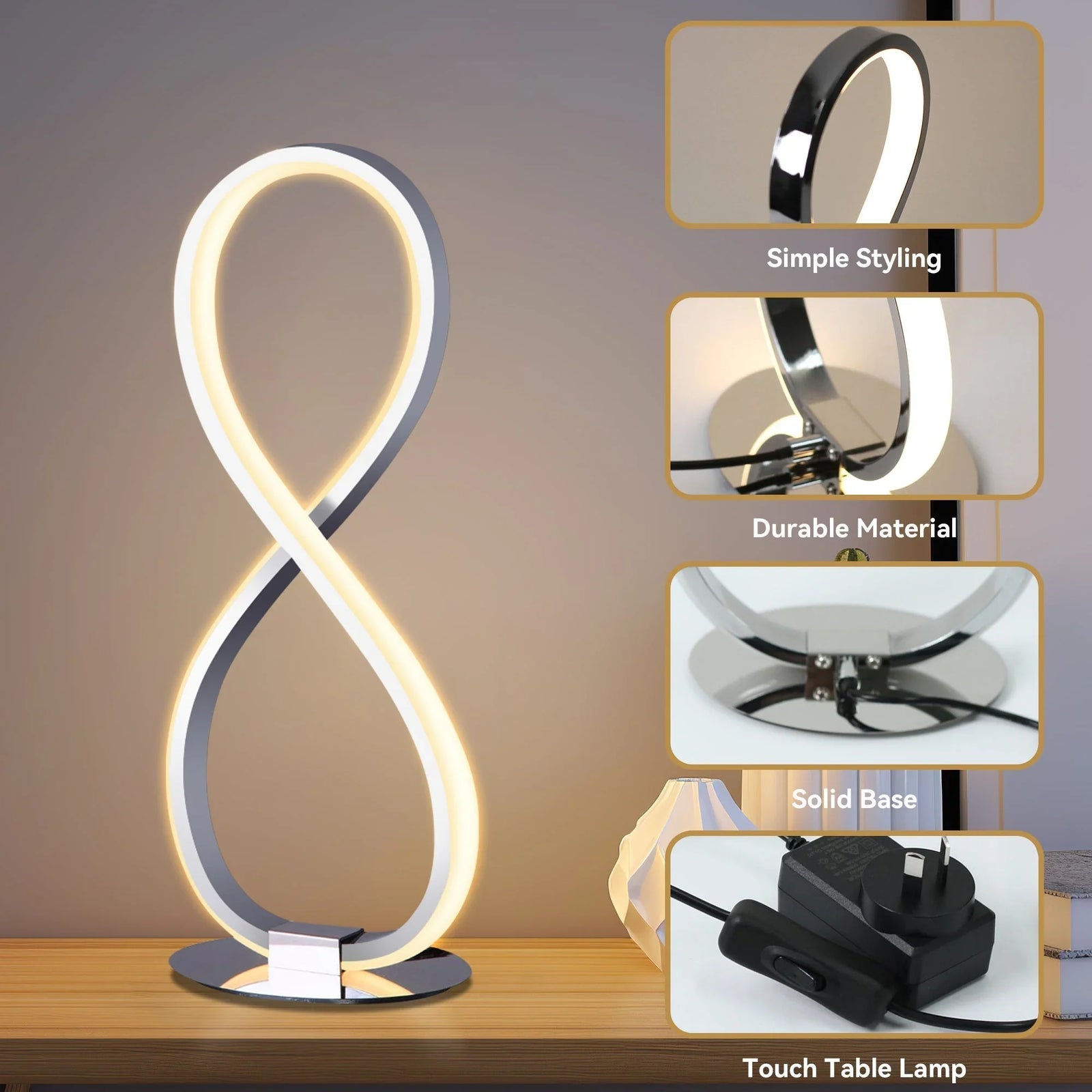 Infinite LED Table Lamp - Chrome
