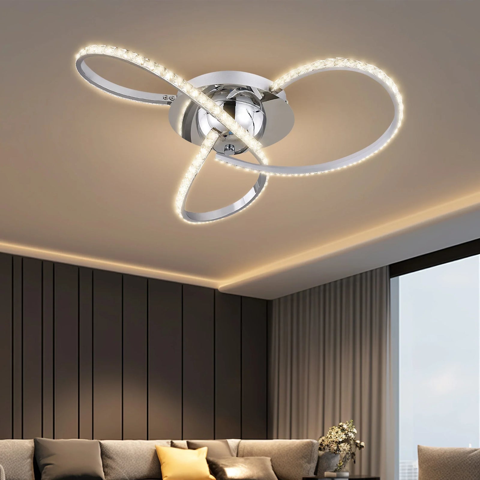 Irie Dimmable 3 Lights LED Ceiling Light - Chrome