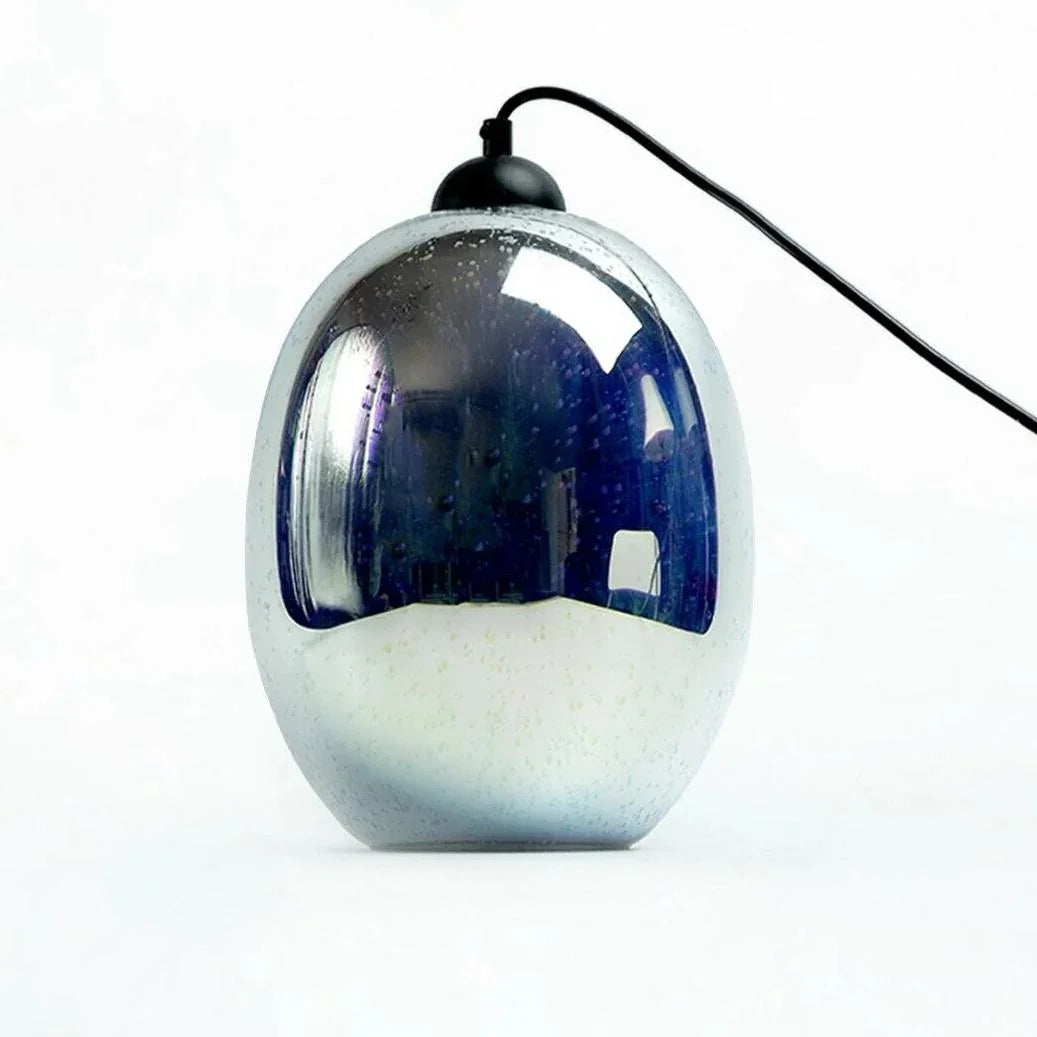 Moravian Glass Oval Pendant Light - Copper