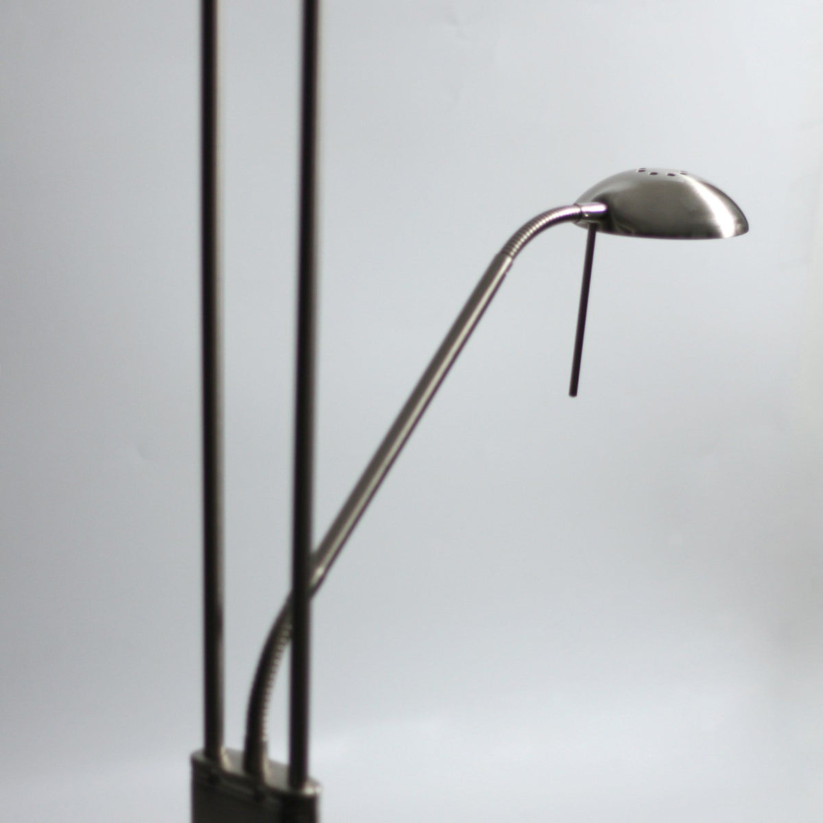 Buckley Dimmable LED Mother and Child Floor Lamp, 180cm, Satin Chrome Base