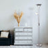 Buckley Dimmable LED Mother and Child Floor Lamp, 180cm, Satin Chrome Base