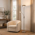 Buckley Dimmable LED Mother and Child Floor Lamp, 180cm, Satin Chrome Base