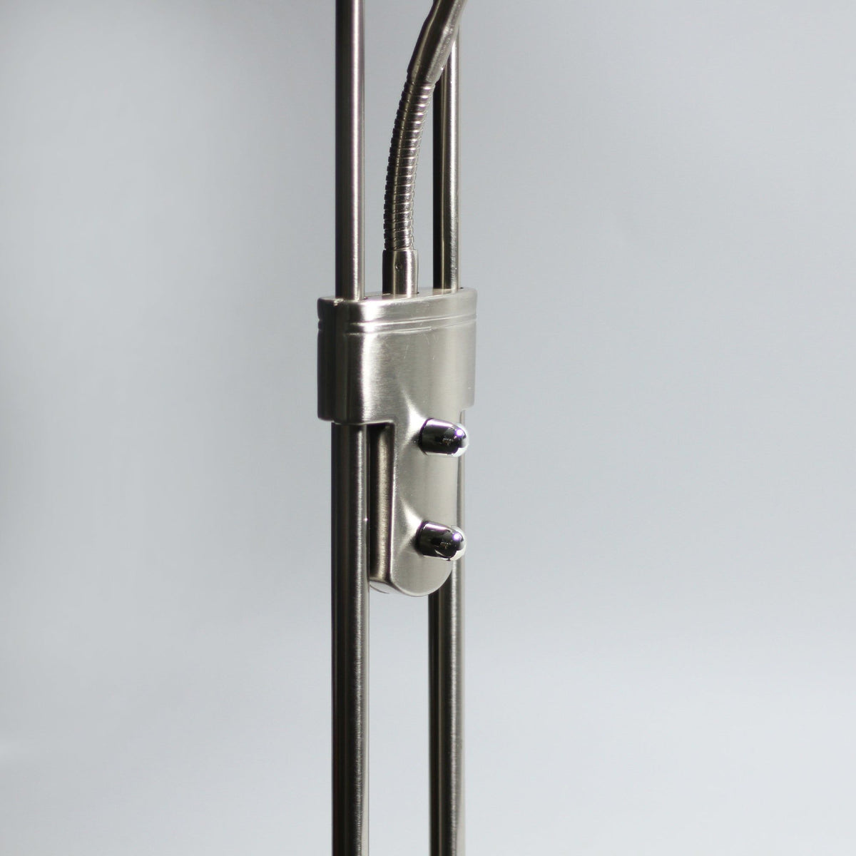 Buckley Dimmable LED Mother and Child Floor Lamp, 180cm, Satin Chrome Base