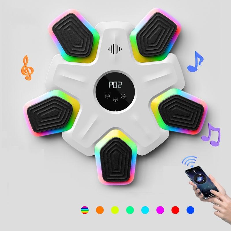 Bluetooth Music Boxing Machine - 4 Modes 9 Speeds Colourful Lights - Only Machine White