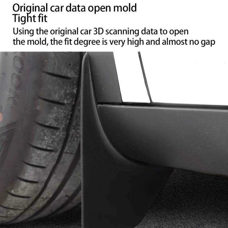 4Pcs / Set Splash Guards Matte Fender No Drilling Required Upgraded Pp Material - For Tesla Model Y