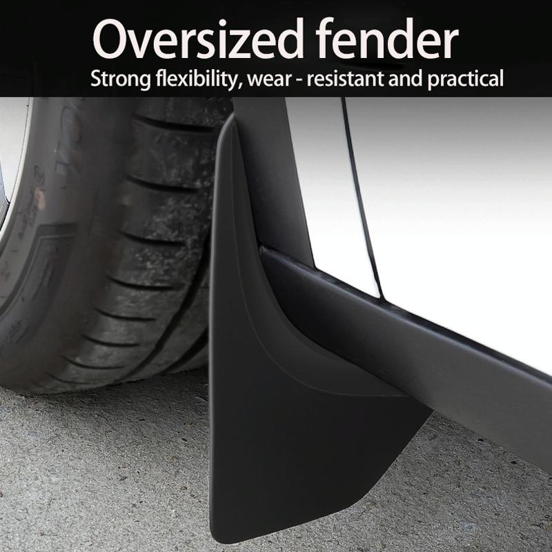 4Pcs / Set Splash Guards Matte Fender No Drilling Required Upgraded Pp Material - For Tesla Model Y