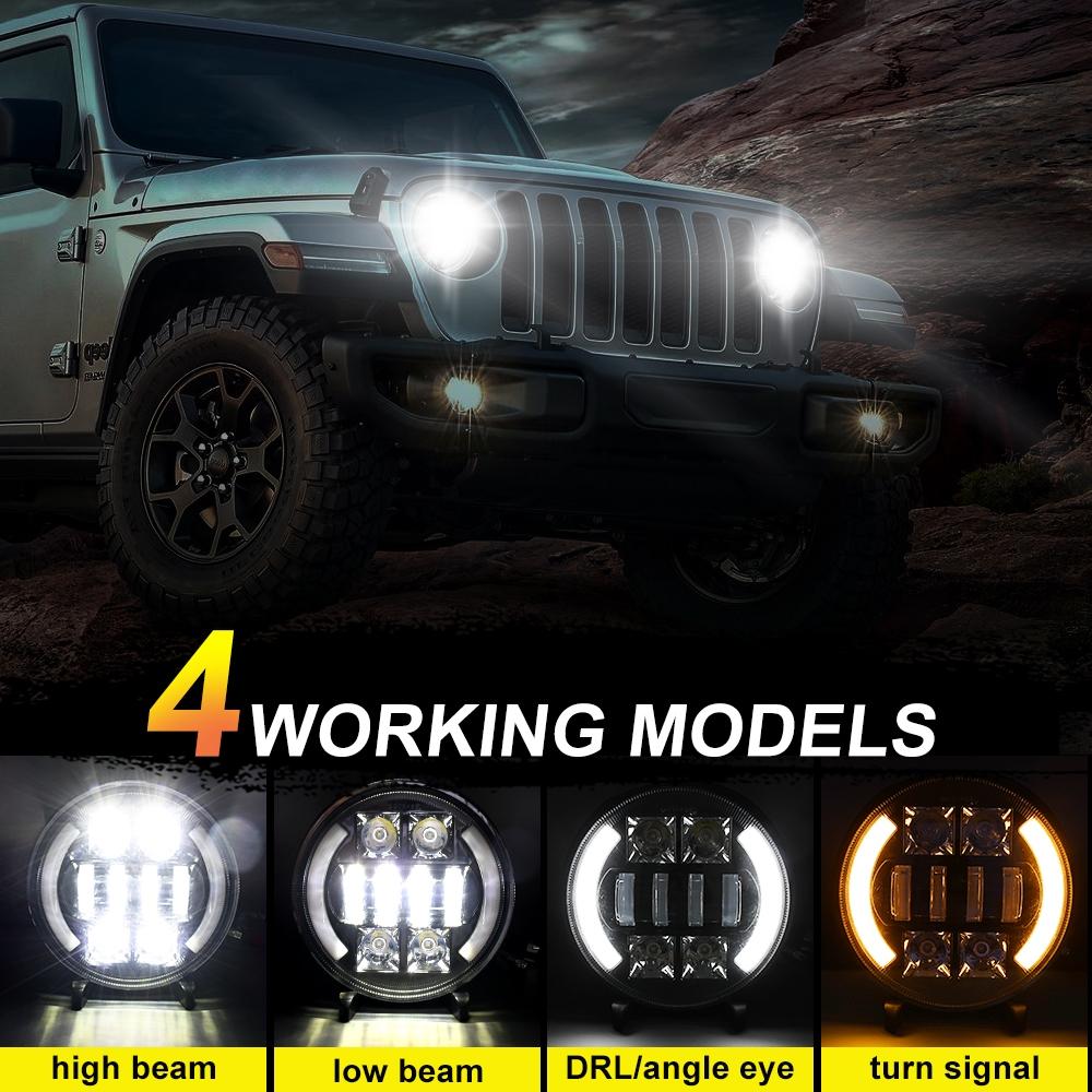 Car 7 Inch Dc9 - 30V Led Headlight Modification Accessories For Jeep Wrangler