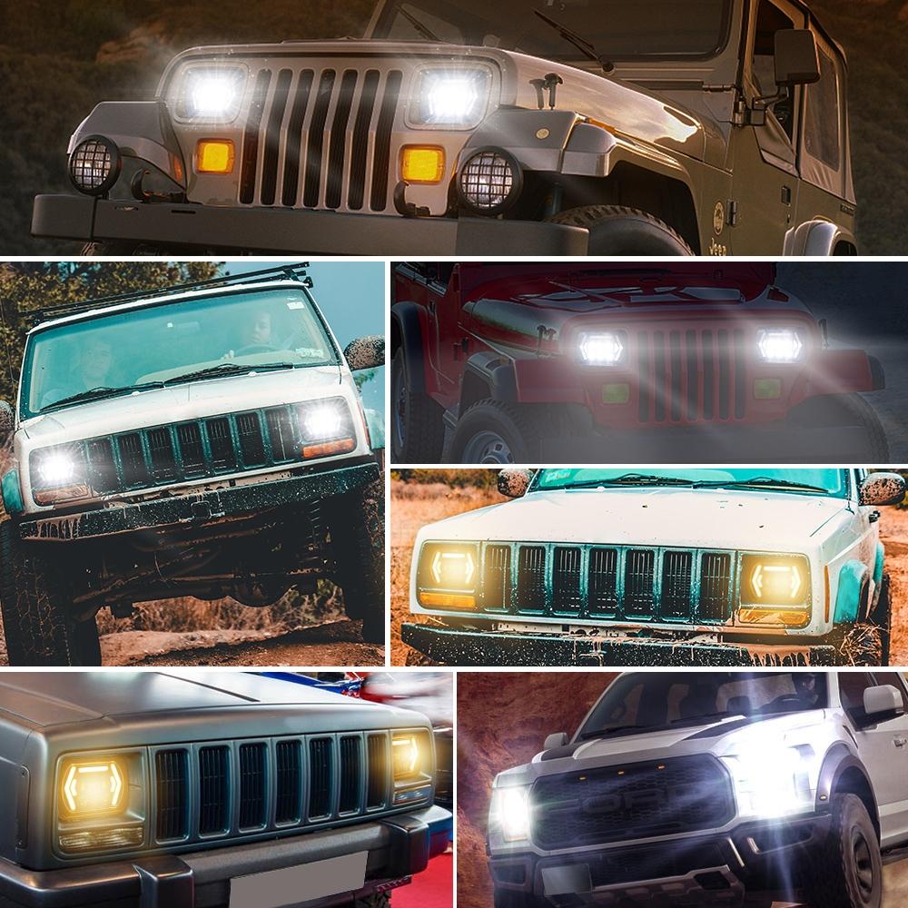 Car 7 Inch Square Dc9 - 30V Led Headlight Modification Accessories For Jeep Wrangler