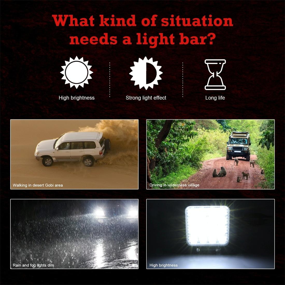 11.2W 10 - 30V Dc 6000K 3 Inch 16 Leds Square Offroad Truck Car Driving Light Work Light Spotlight Fog Light