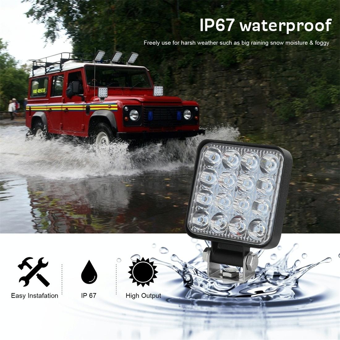 11.2W 10 - 30V Dc 6000K 3 Inch 16 Leds Square Offroad Truck Car Driving Light Work Light Spotlight Fog Light