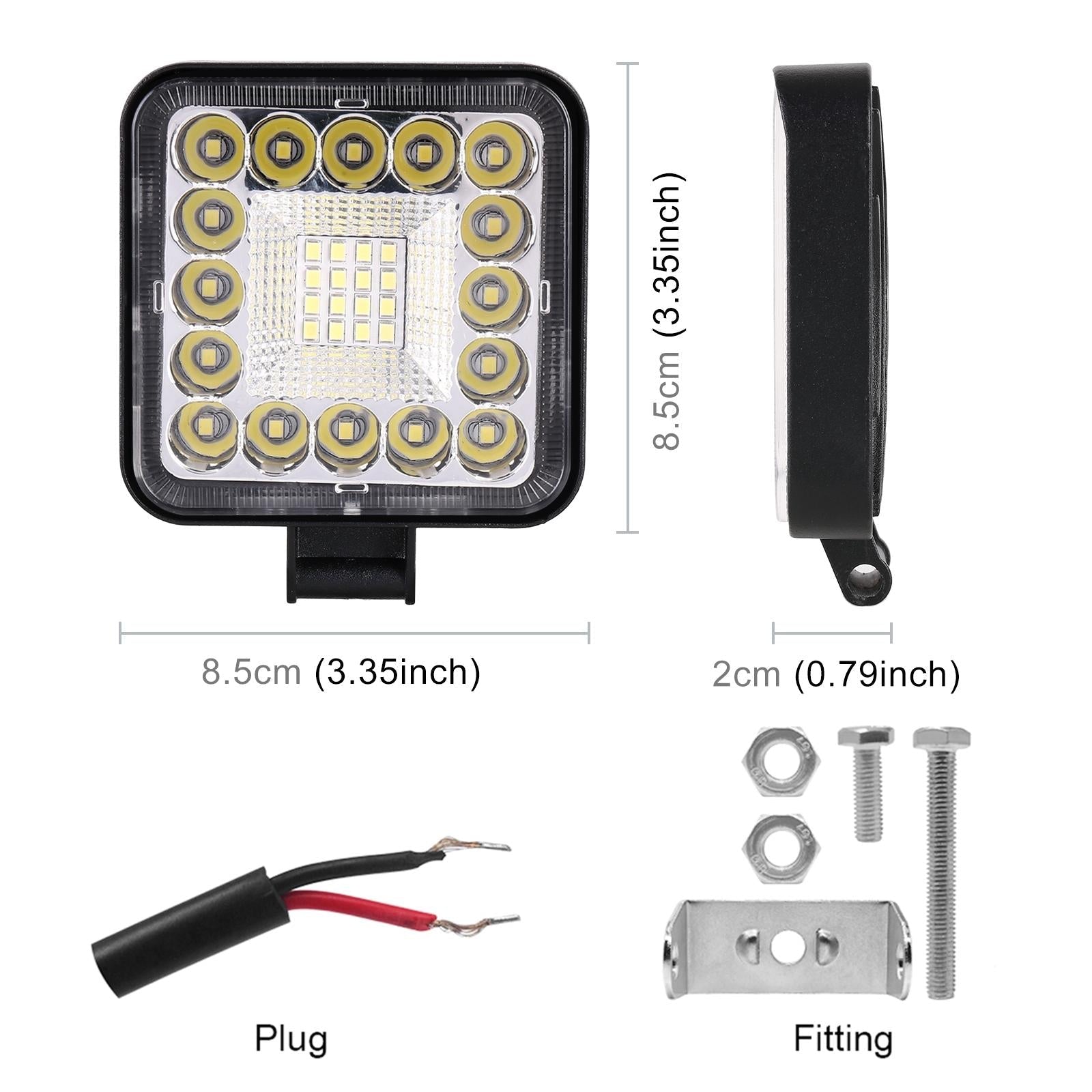 Car Square Work Light With 32Leds Smd - 2835 Lamp Beads