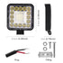 Car Square Work Light With 32Leds Smd - 2835 Lamp Beads