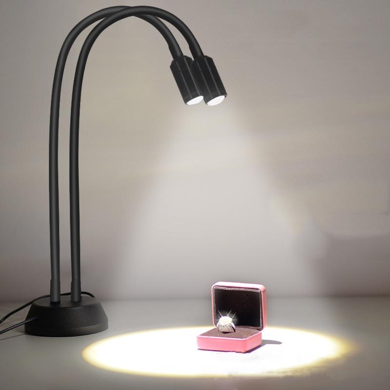 Adjustable Double-head Led Jewelry Table Lamp for Live Photos