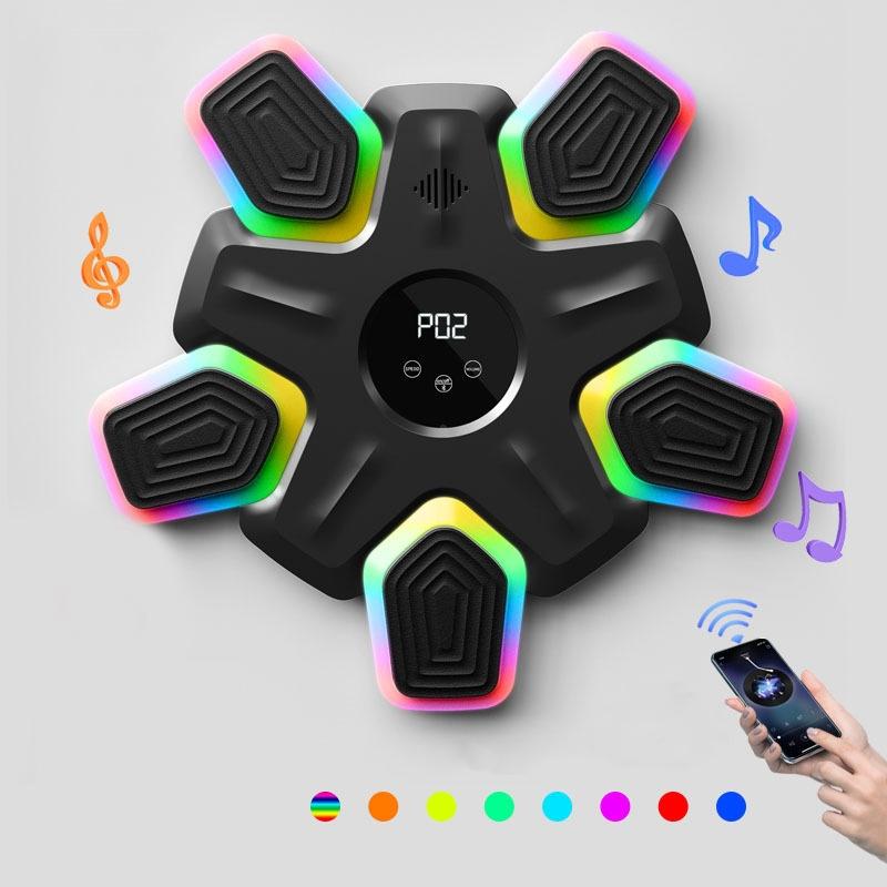 Bluetooth Music Boxing Machine - 4 Modes 9 Speeds Colourful Lights - Only Machine Black