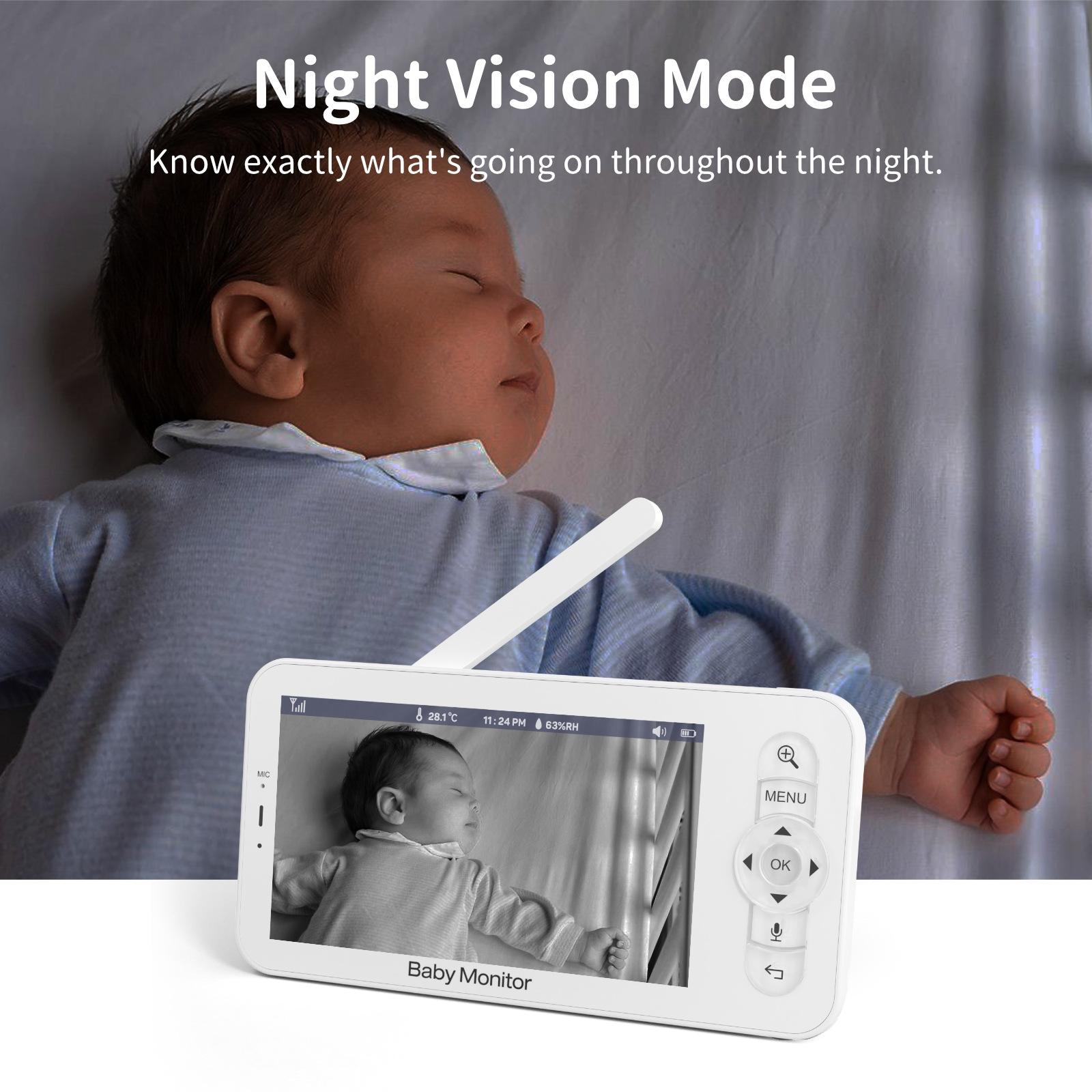 Wireless Hd Baby Monitor With 5 Screen