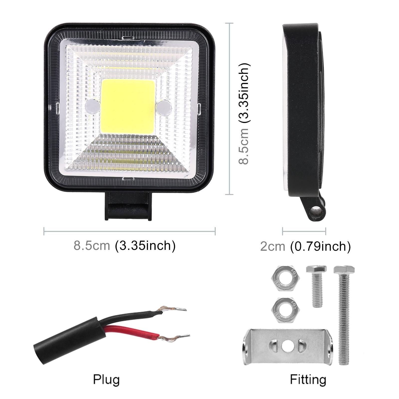 Car Square Work Light With Cob Lamp Beads