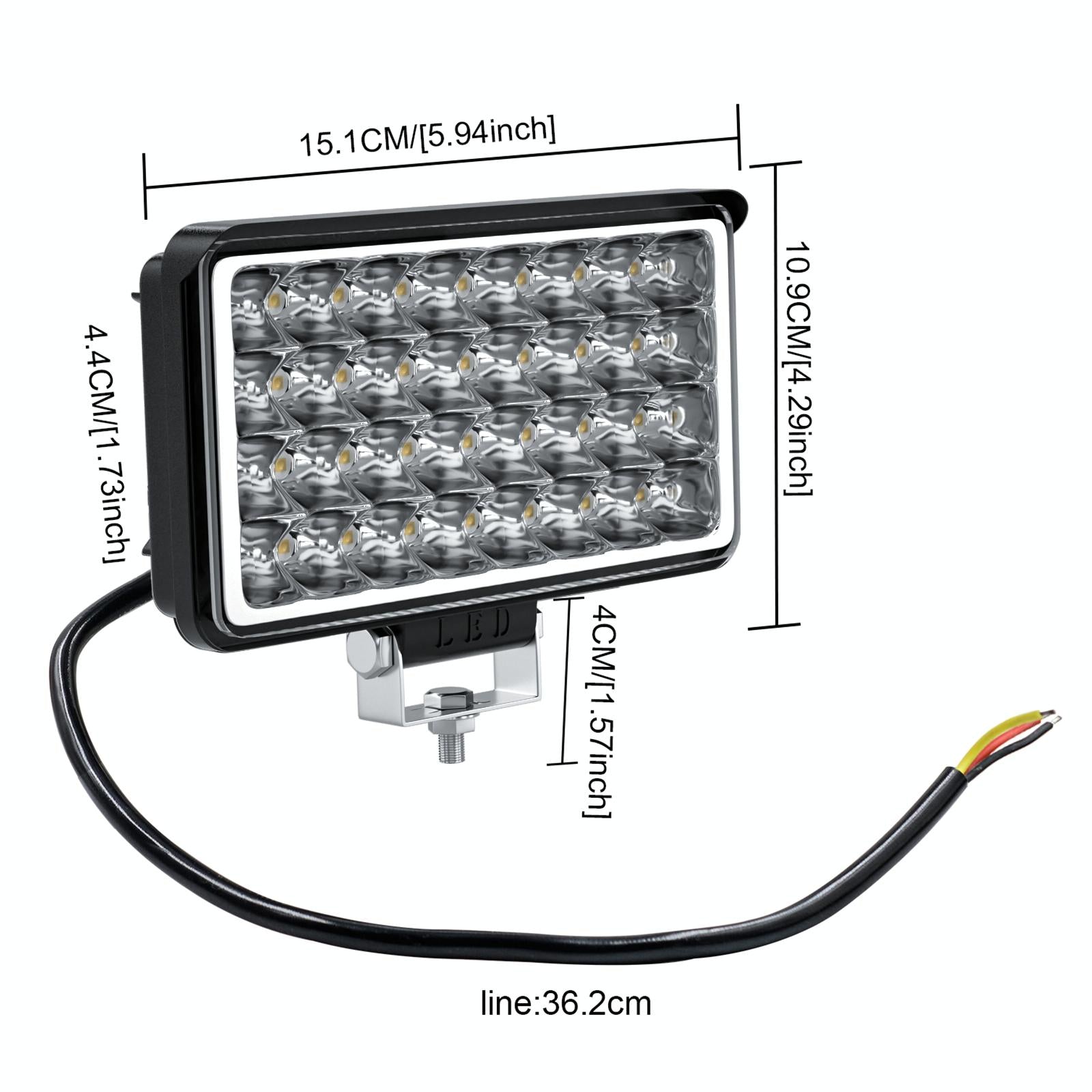 Cs - 1242A1 Car 4 Inch Square 32Leds Highlight Work Light Modified Front Bumper Lamp Spotlight