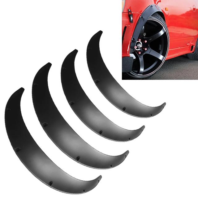 4 Pcs Car Universal Fender Flares Wheel Eyebrow Black Not Painted Wheel Eyebrow