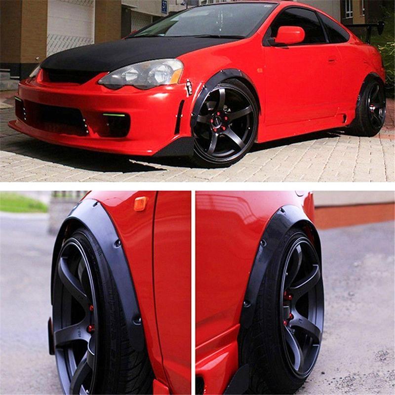 4 Pcs Car Universal Fender Flares Wheel Eyebrow Black Not Painted Wheel Eyebrow